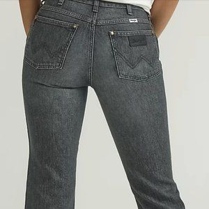 NWOT Wrangler Wild West High Rise Straight Sz 28x28 ~ Black Washed Denim